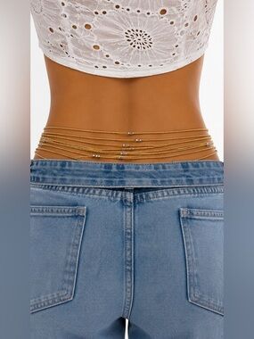 Gold Layered Waist Chain Body Jewelry handmade